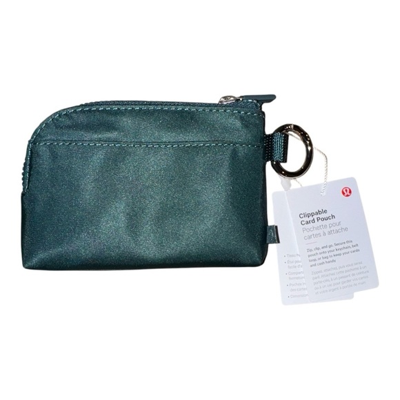 Lululemon Clippable Card Pouch, Warp Teal / Ideal Mint - Picture 7 of 10